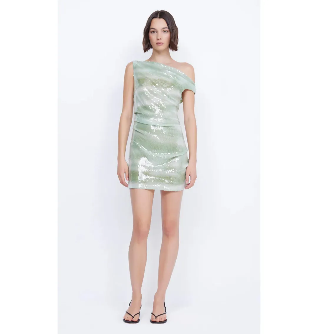 Bec & Bridge Brydie Asym Mini Dress Mint Ombre Size AU 8 for rent on The Volte - main image