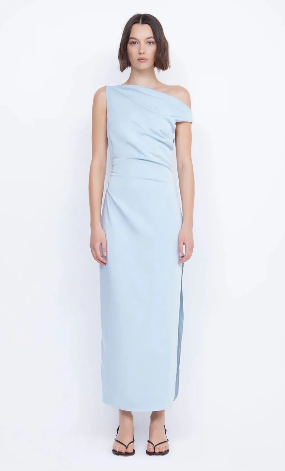 Bec & Bridge Rochelle Asym Midi Dress Dolphin Blue Size 8 for rent on The Volte - main image