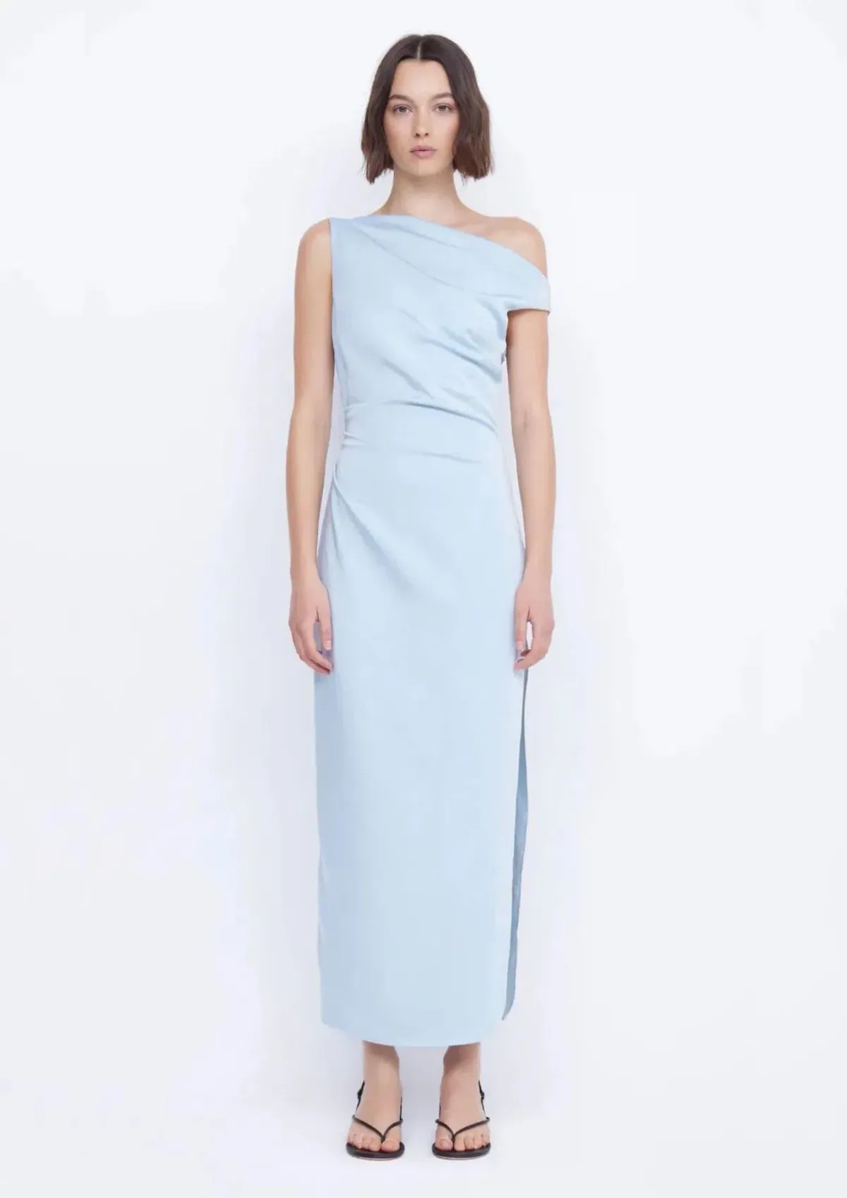 Bec & Bridge Rochelle Asym Midi Dress Dolphin Blue Size 8 for rent on The Volte - main image