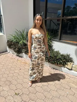 Sir the Label Eleanora Column Midi Dress Viola Floral Print Size 6 for rent on The Volte - image 3
