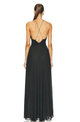 Helsa Deep V Sheer Slip Dress Black Size 8 for rent on The Volte - image 4