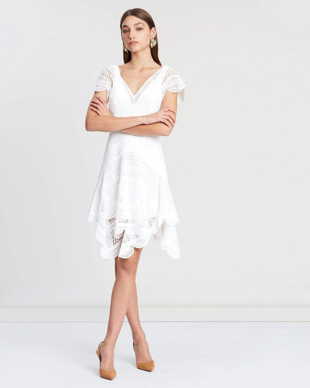 Lover Ode Lace Mini Dress for rent on The Volte - main image