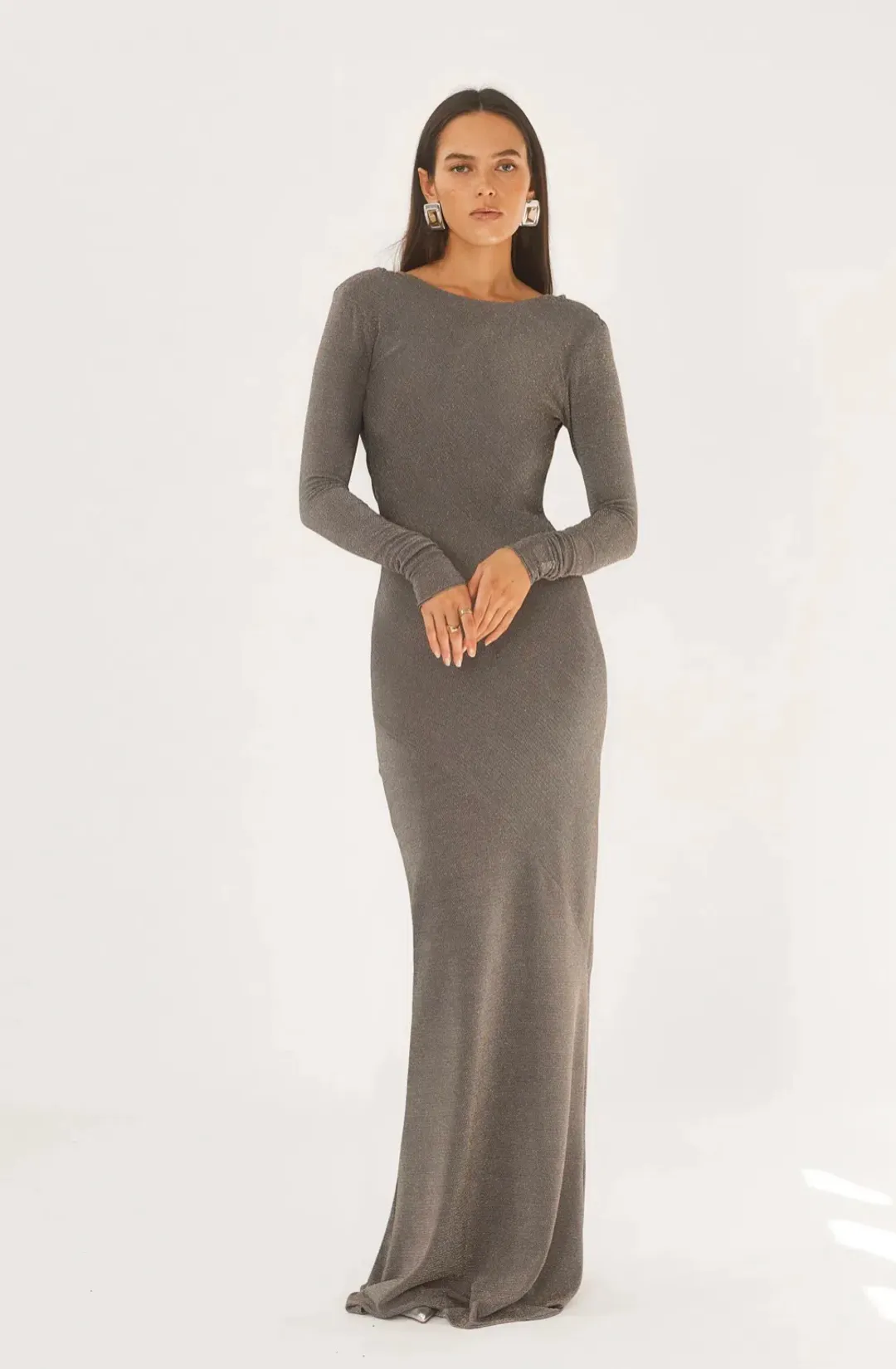 Arcina Ori Jen Dress Grey Size 8 for rent on The Volte - main image