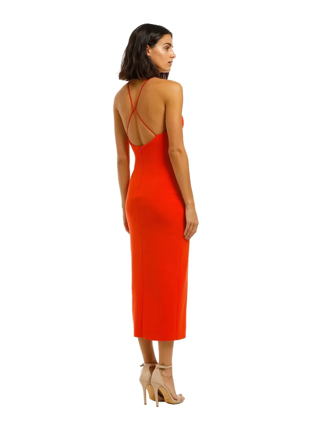 Bec & Bridge Candy Midi Dress Chilli Size AU 6 for rent on The Volte - main image