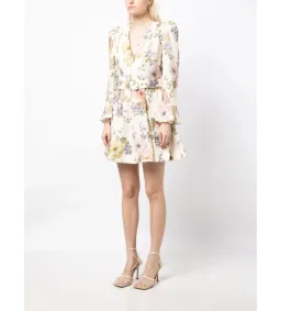 Zimmermann Luminosity Mini Dress Multi Floral Cream Size 0 / AU 6 for rent on The Volte - image 2