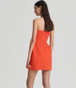 Scanlan Theodore Crepe Knit Peplum Strapless Dress With Gloves Crayon Size 6 for rent on The Volte - image 6