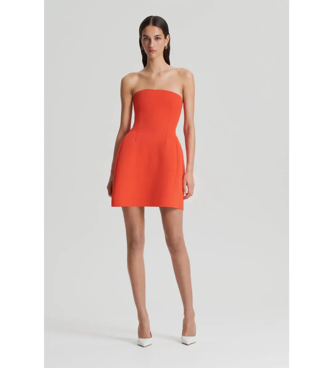 Scanlan Theodore Crepe Knit Peplum Strapless Dress With Gloves Crayon Size 6 for rent on The Volte - main image