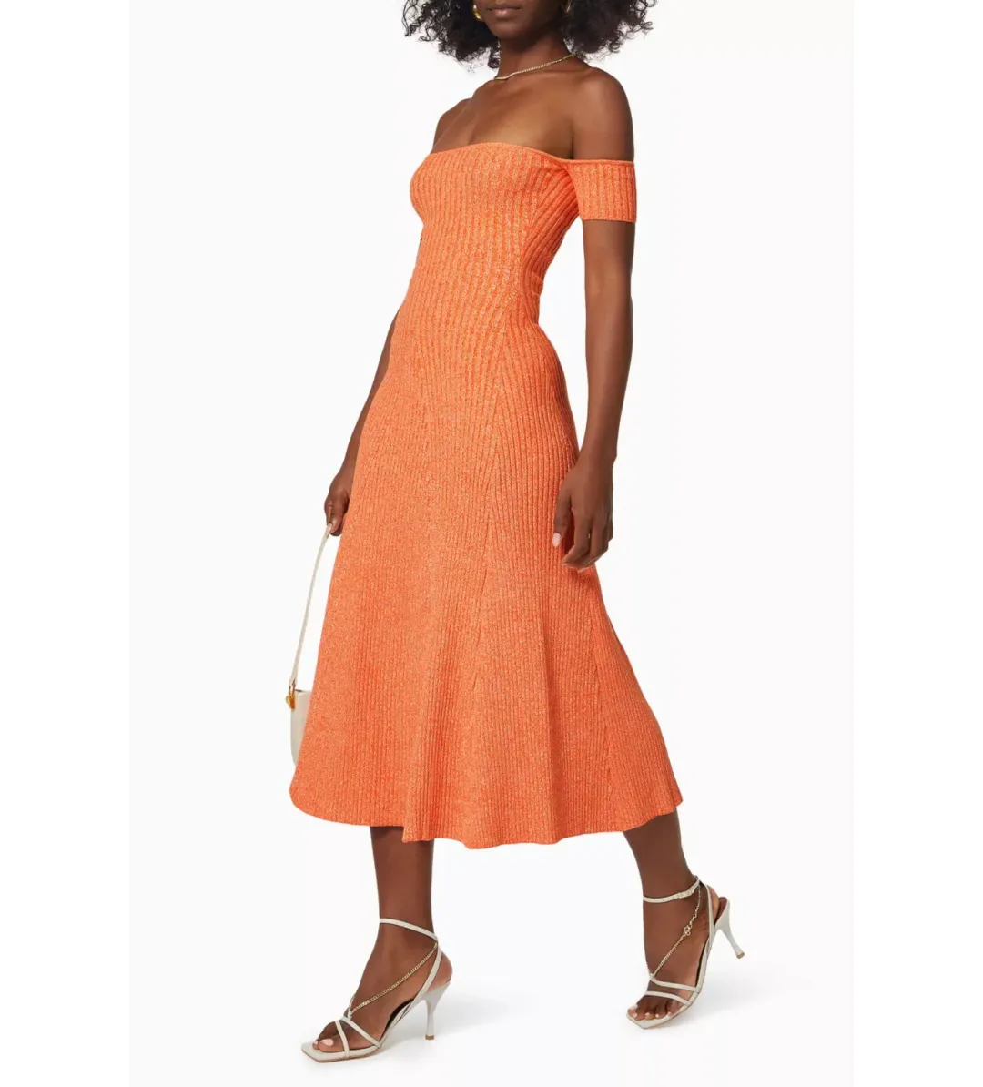 Anna Quan Valerie Off-shoulder Dress In Orange Size 6 for rent on The Volte - main image