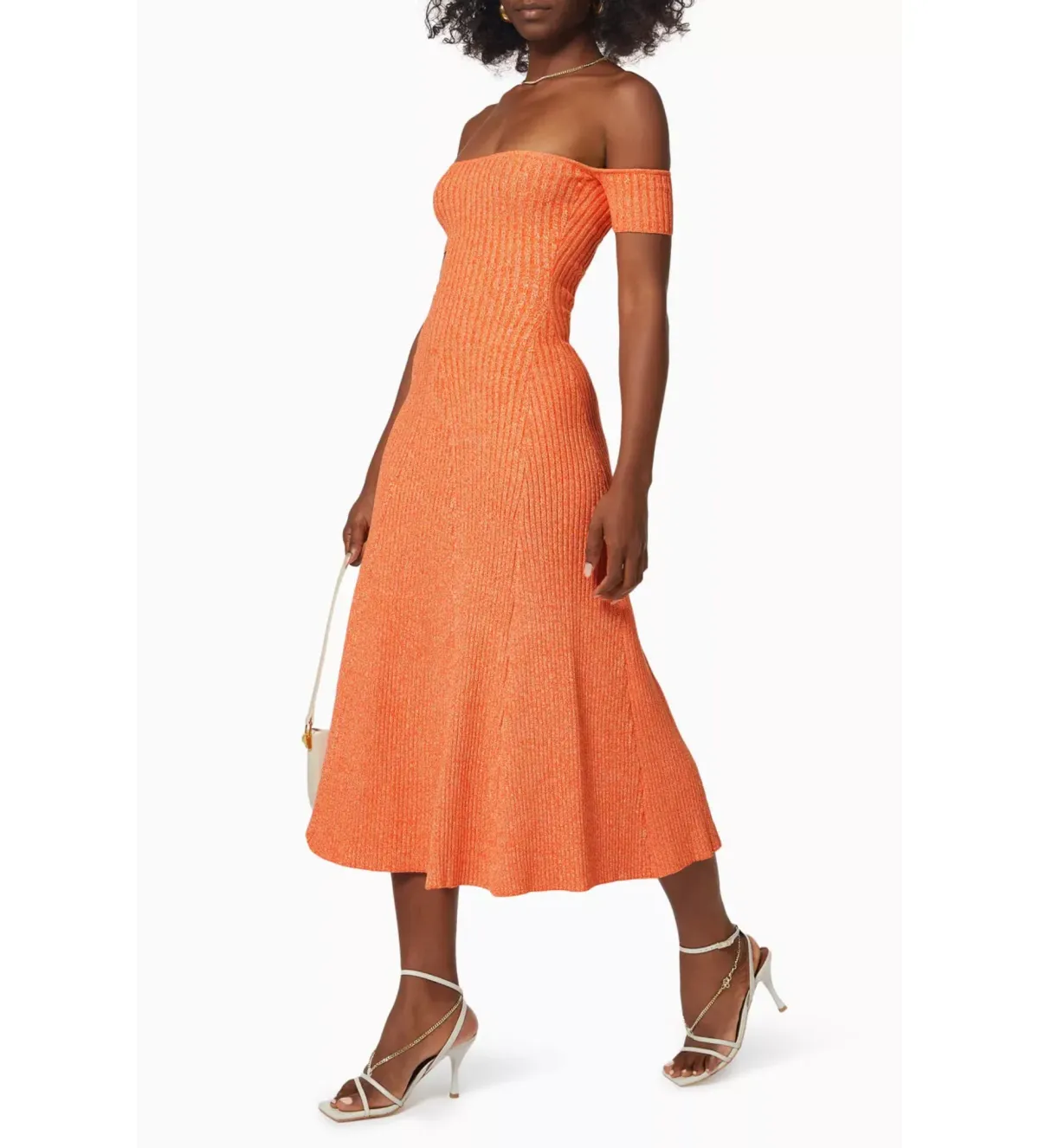 Anna Quan Valerie Off-shoulder Dress In Orange Size 6 for rent on The Volte - main image