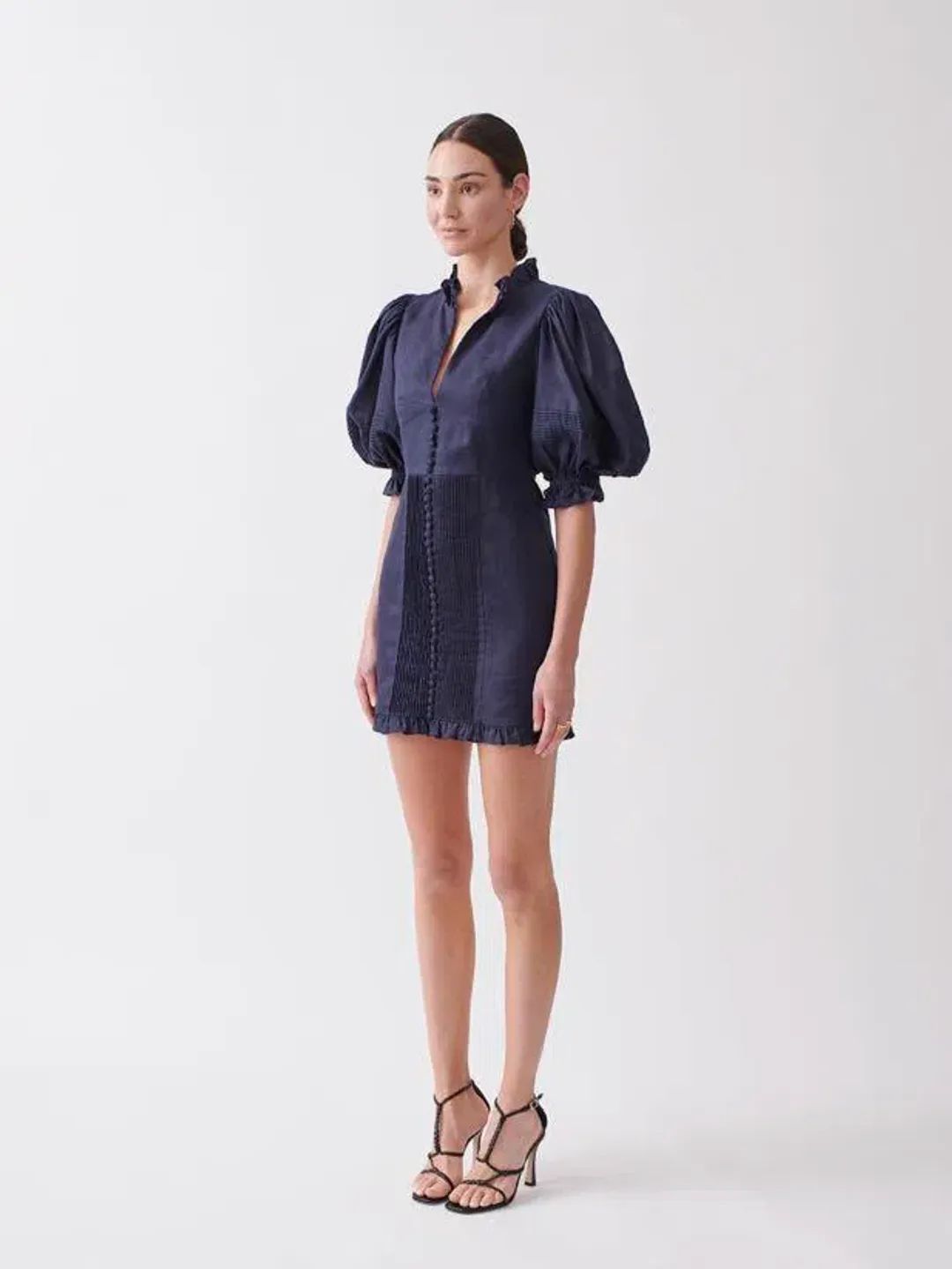 Joslin Studio Riley Cotton Lace Mini Dress In Navy Size 6 for rent on The Volte - main image
