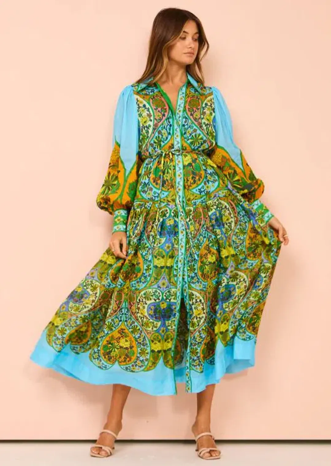 Alemais Sofie Shirtdress Multi Size 14 for rent on The Volte - main image