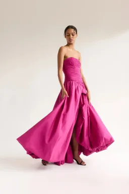 Aje Violette Bubble Hem Maxi Dress in Deep Magenta Size 6 for rent on The Volte - image 4