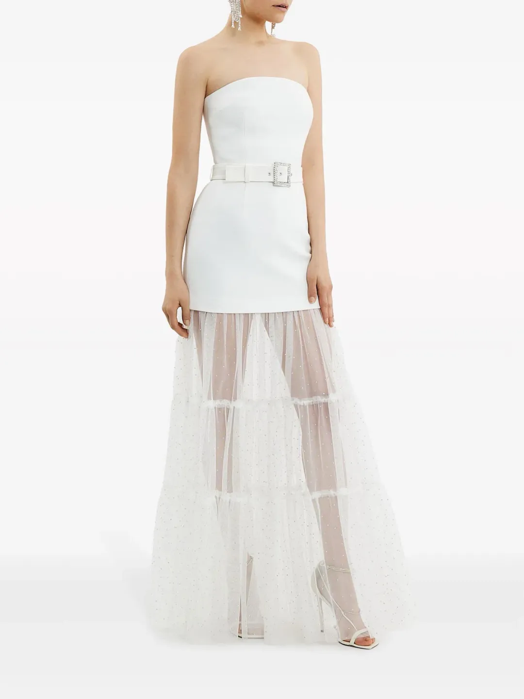 Rebecca Vallance Mirabella Strapless Gown Ivory Size 12 for rent on The Volte - main image