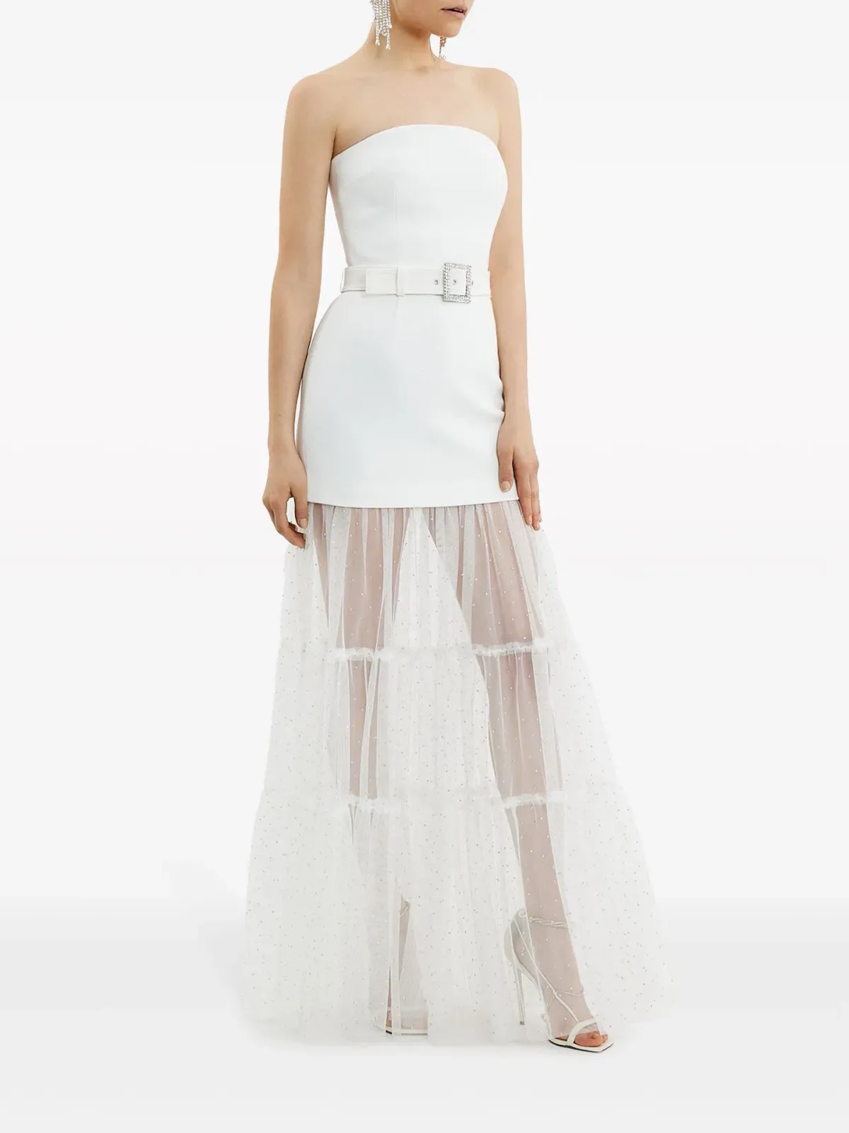 Rebecca Vallance Mirabella Strapless Gown Ivory Size 12 for rent on The Volte - main image