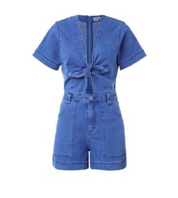 Seed Heritage Bow Denim Romper Blue Size AU 6 for rent on The Volte - image 5