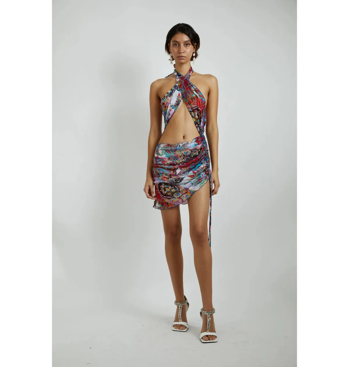 Kim Shui Mesh Paisley Wrap Dress in Multi Size Small / AU 8 for rent on The Volte - main image