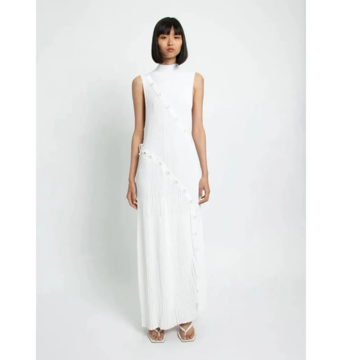 Christopher Esber Deconstruct Spiral Knit Dress in White Size S / AU 8 for rent on The Volte - main image