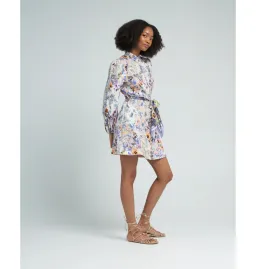 Zimmermann Tama Belted Mini Dress in Diamond Splice Floral Size 2 / AU 12 for rent on The Volte - image 2