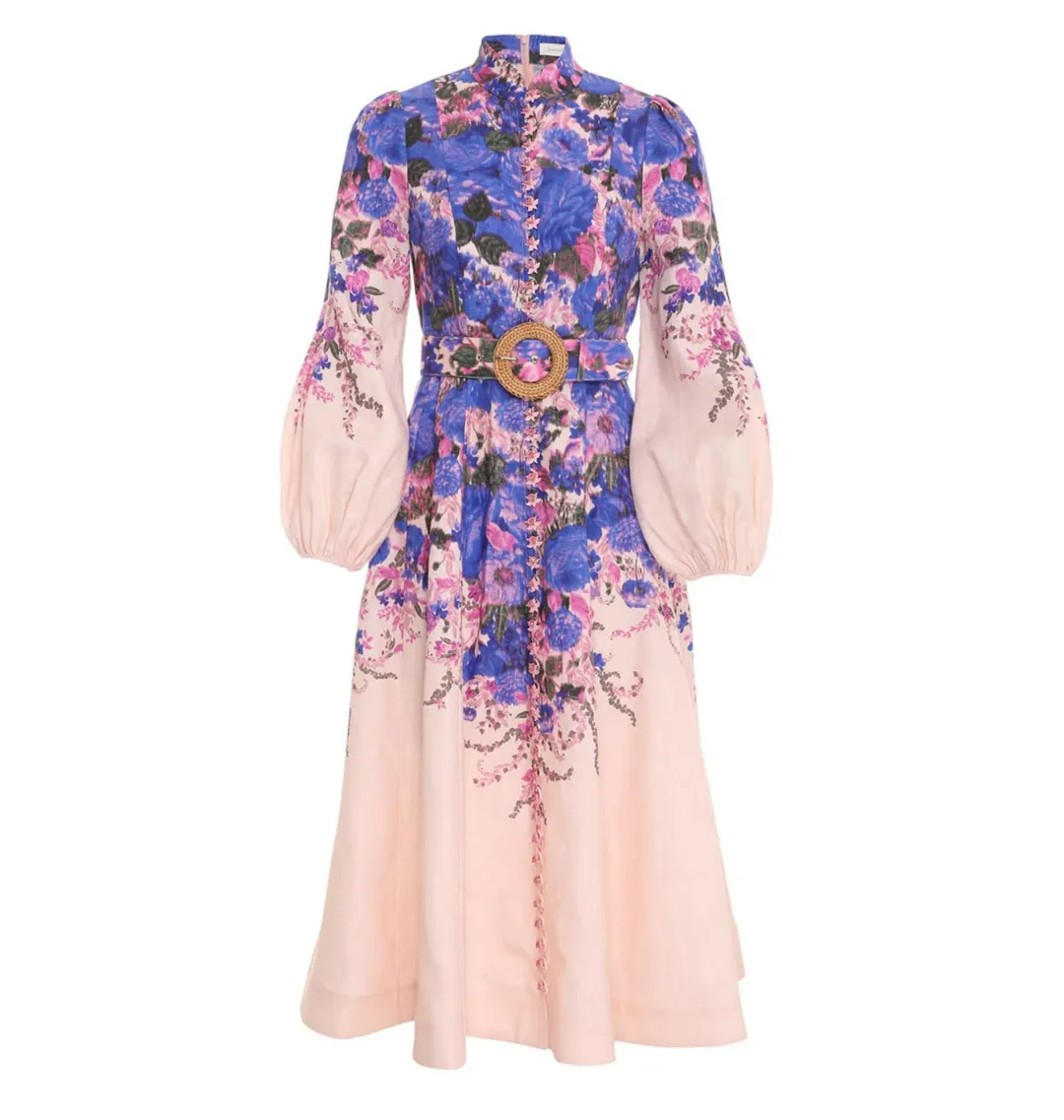Zimmermann High Tide Buttoned Midi Dress Floral Size 2 / AU 12 for rent on The Volte - main image