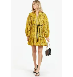 Zimmermann Lulu Drop Waist Dress in Yellow Print Size 3 / AU 14 for rent on The Volte - image 2