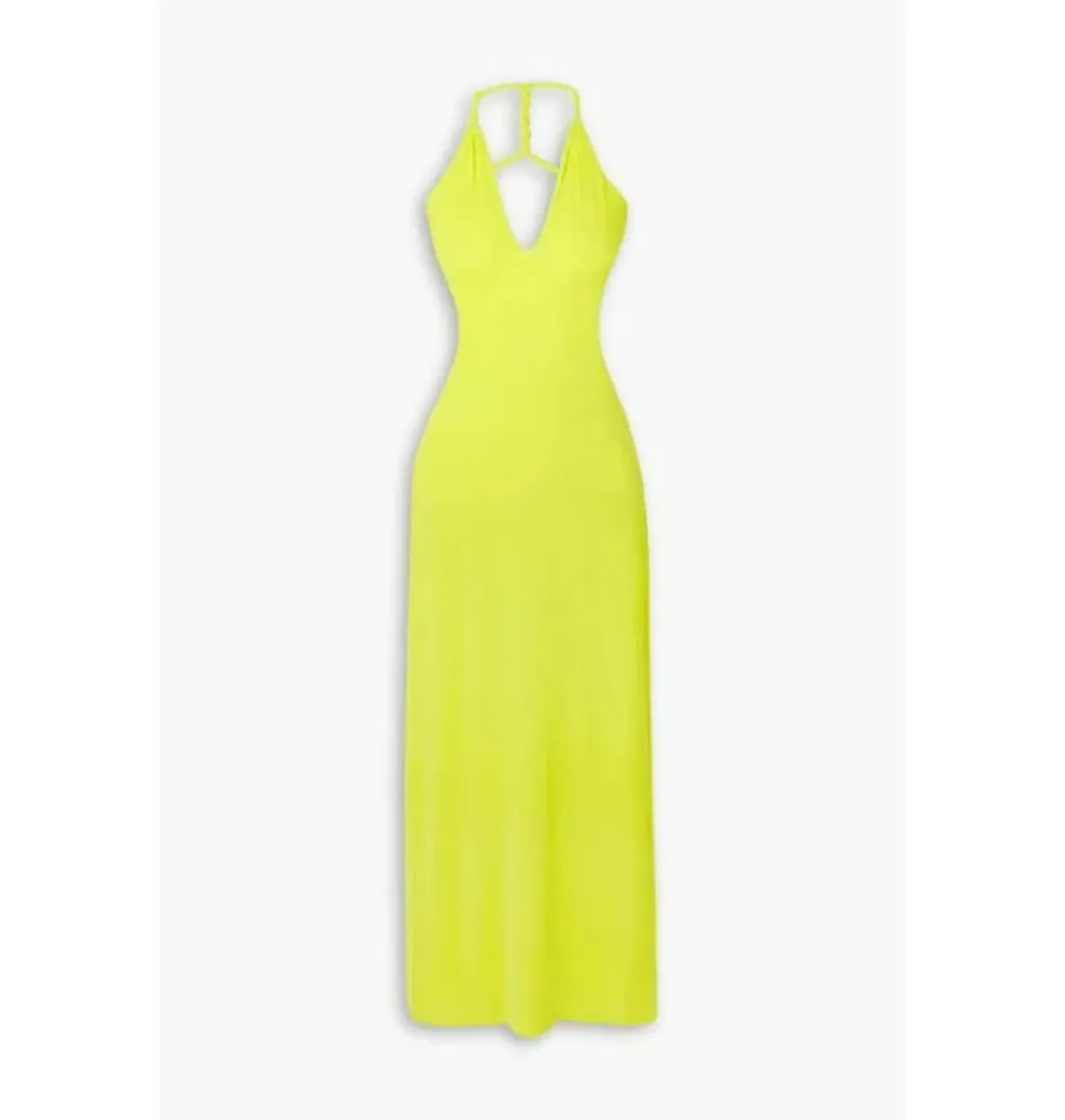 Dion Lee Rope-trimmed Open-back Cady Midi Dress in Yellow Size AU 6  for rent on The Volte - main image