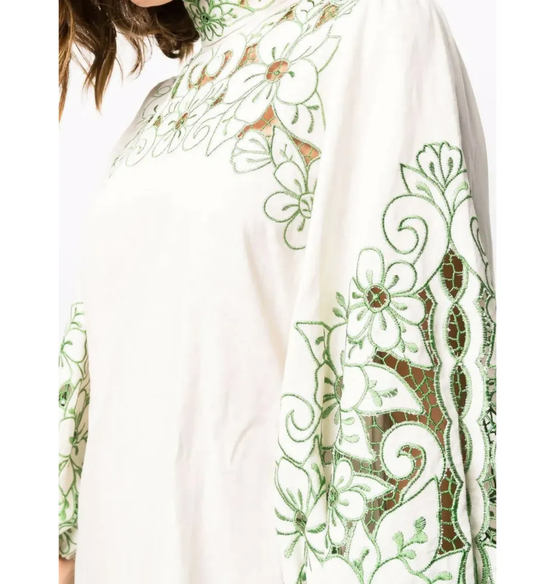 Zimmermann Teddy Floral Midi Dress Cream/Green Size 1 / AU 10 for rent on The Volte - main image