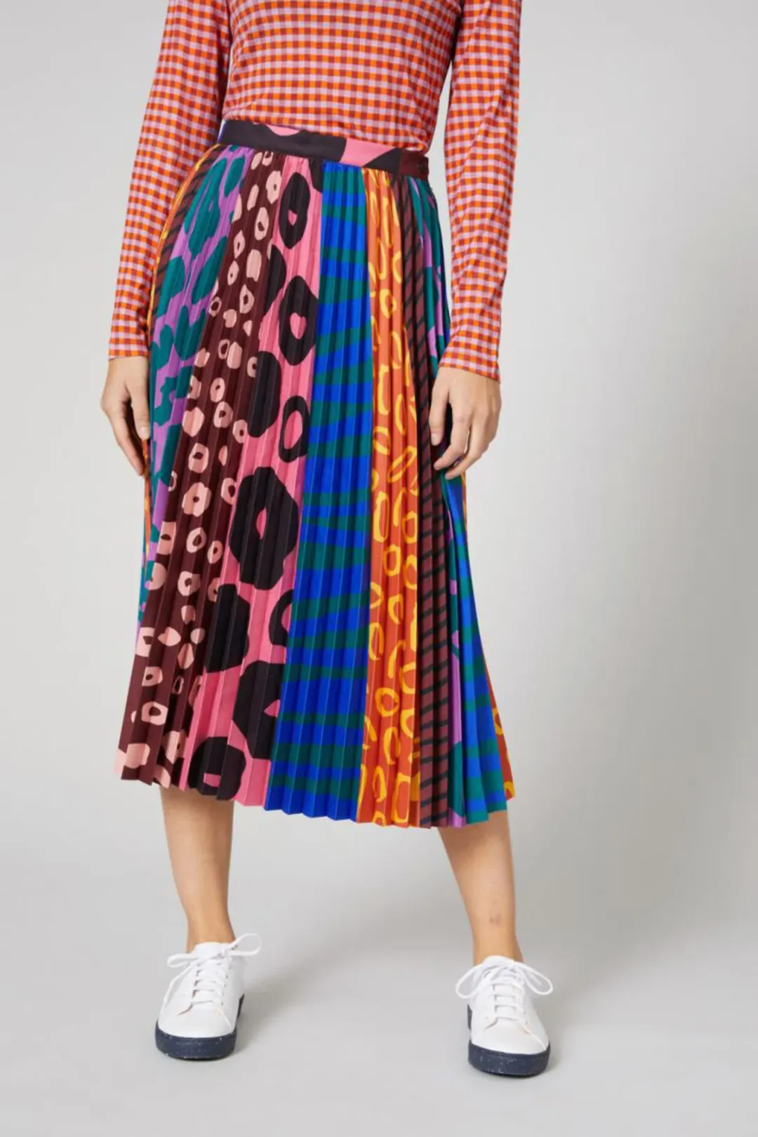 GORMAN Walk It Pleated Skirt multicolour size 6 for rent on The Volte - main image