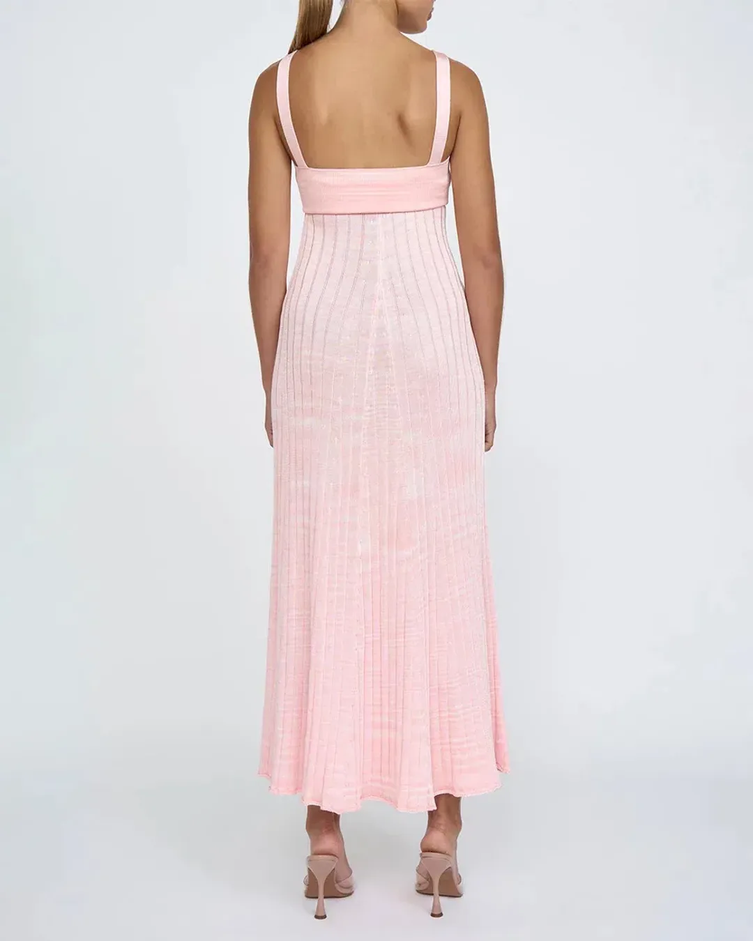 By Johnny Adelita Knit Midi Dress in Marle Pink Size M / AU 10 for rent on The Volte - main image