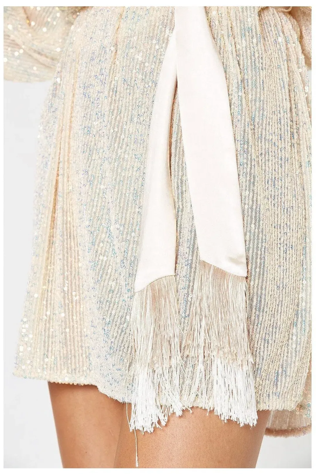 Winona Broadway Short Sequin Dress Pearl Size XS / AU 6 for rent on The Volte - main image