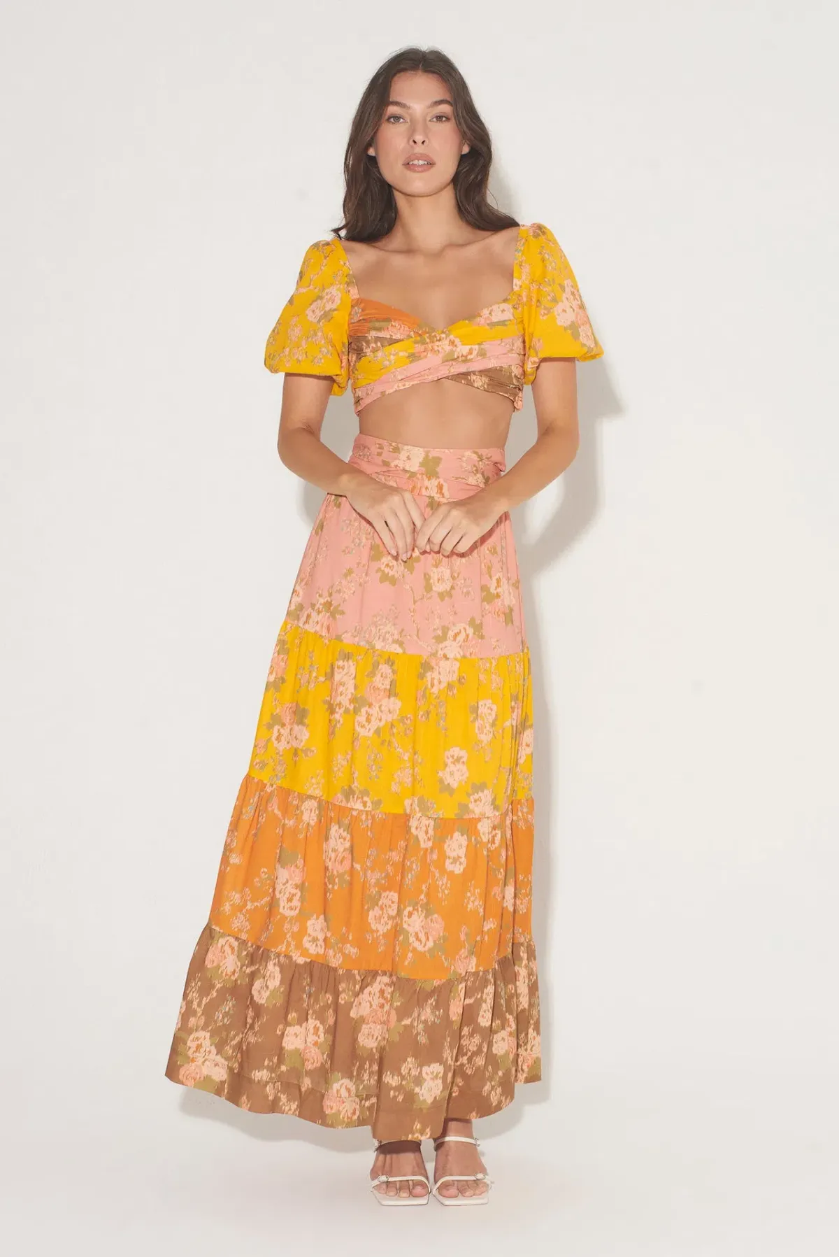 Hansen and Gretel Katarina Top and Mae Skirt Set Multi Floral Size 8 for rent on The Volte - main image