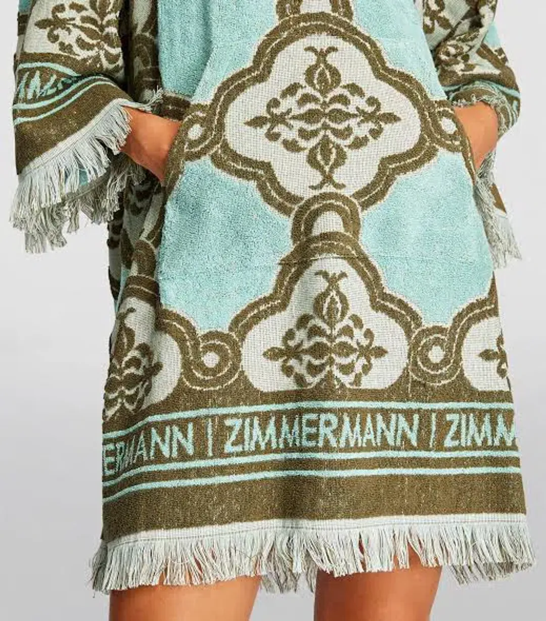 Zimmermann Lyre Fringed Terry Towel Mini Dress Blue Size 1 / AU 10 Toweling Coverup for rent on The Volte - main image