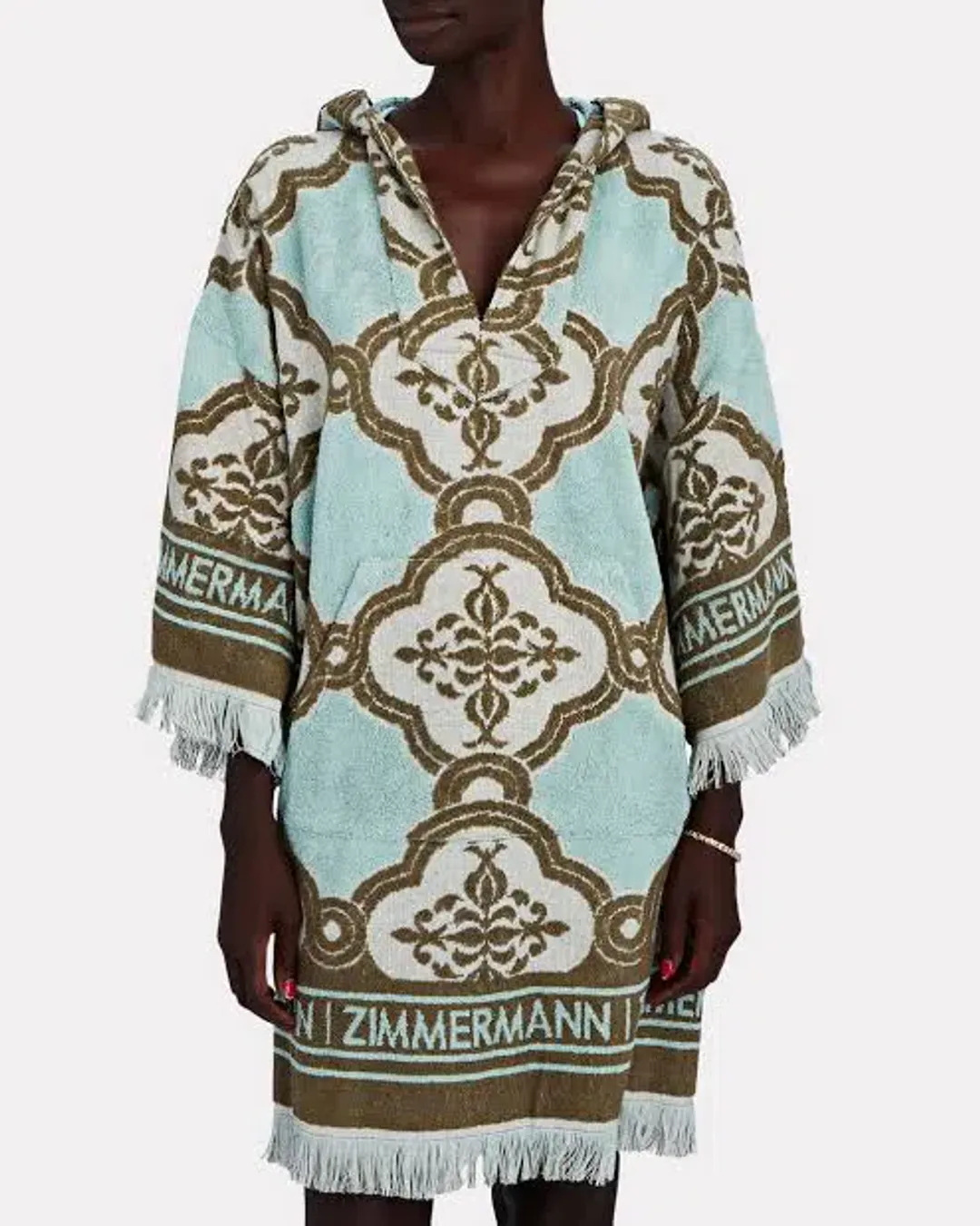 Zimmermann Lyre Fringed Terry Towel Mini Dress Blue Size 1 / AU 10 Toweling Coverup for rent on The Volte - main image
