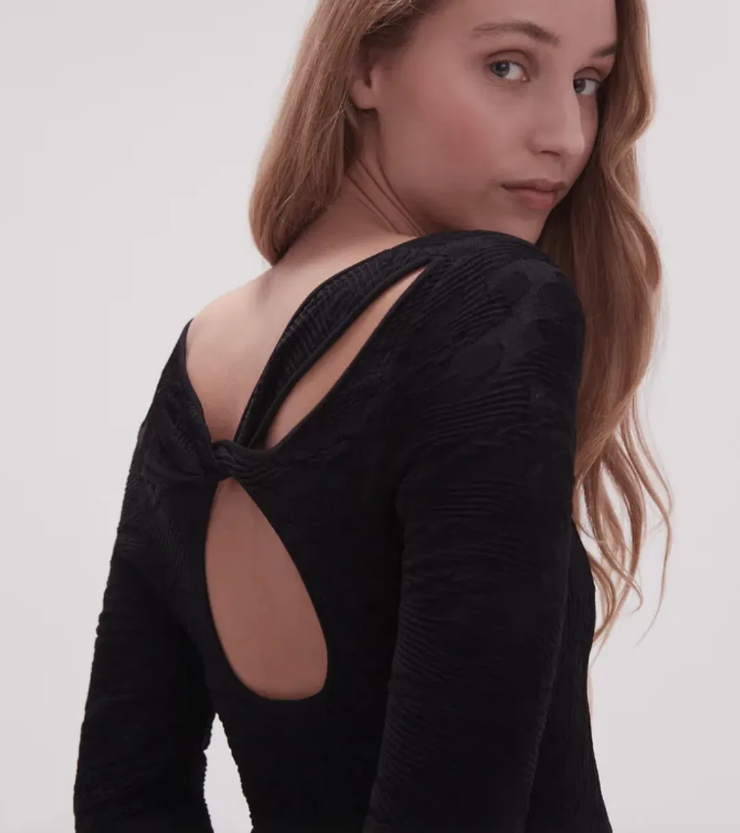 Aje Celeste Twist Knit Midi Dress Black Size M / AU 10 for rent on The Volte - main image