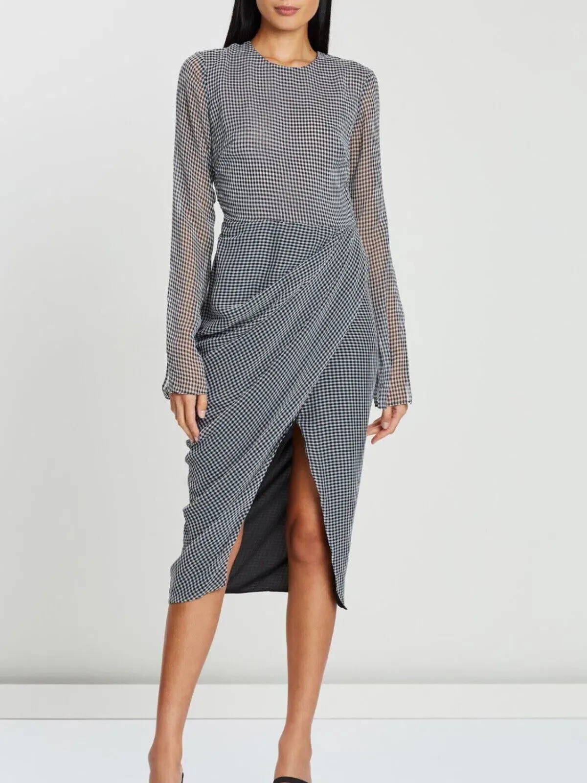 Camilla and Marc Miri Dress Black/White Check Size 6 for rent on The Volte - main image