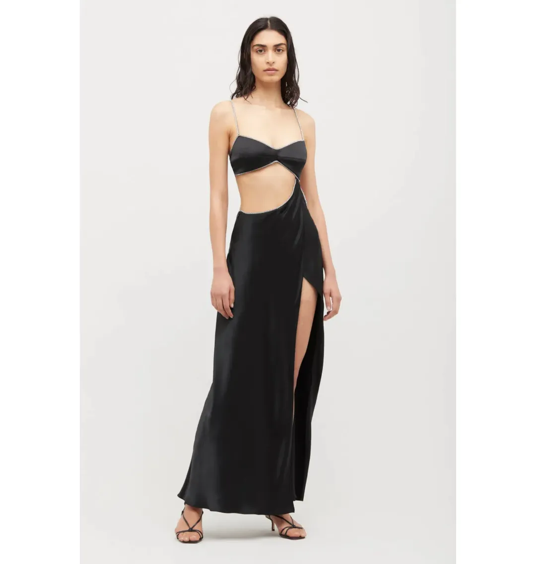 Michael Lo Sordo Symic Crystalline Luna Dress Black Size AU 6 for rent on The Volte - main image