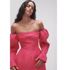 Aje Baret Sleeved Mini Dress Pink Size AU 10 for rent on The Volte - image 2