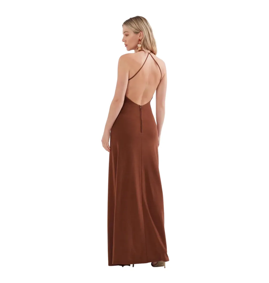 Sonya Moda Keyhole Knitted Gown in Spice Size AU 6 for rent on The Volte - main image
