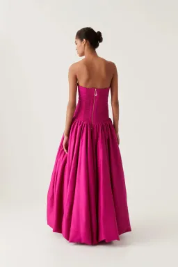 Aje Violette Bubble Hem Maxi Dress Deep Magenta Size AU 8 for rent on The Volte - image 3