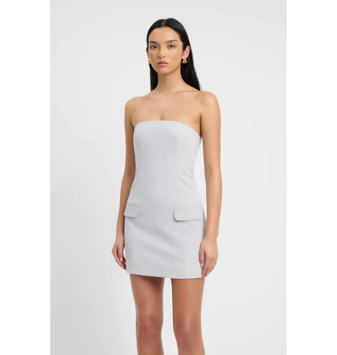 Kookaï Ariel Pocket Mini Dress Soft Grey Size AU 36 / AU 8 for rent on The Volte - main image