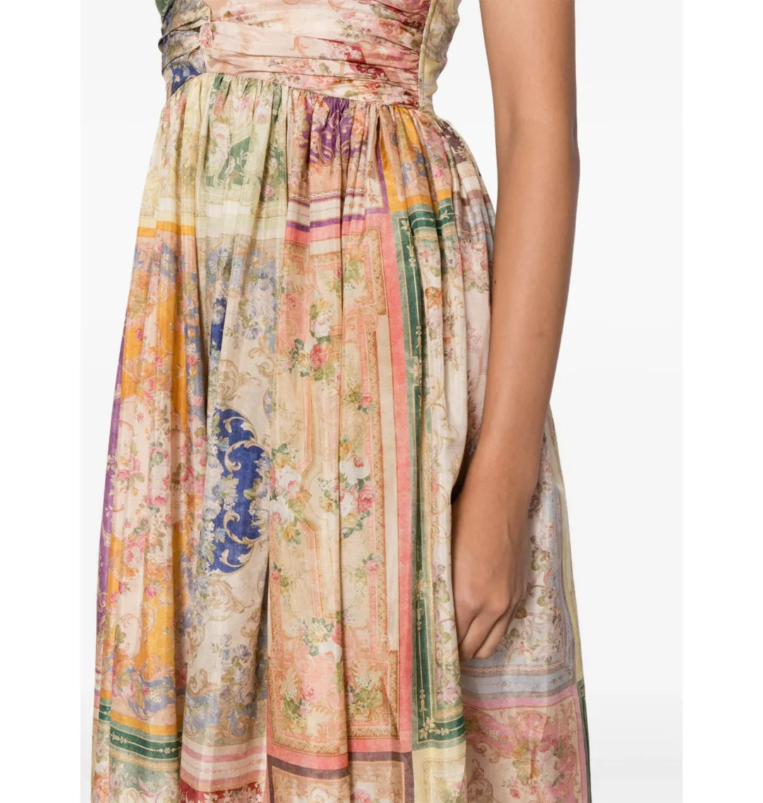 Zimmermann August Tie front Midi Dress  in Patch Floral Size 3 / AU 14 for rent on The Volte - main image