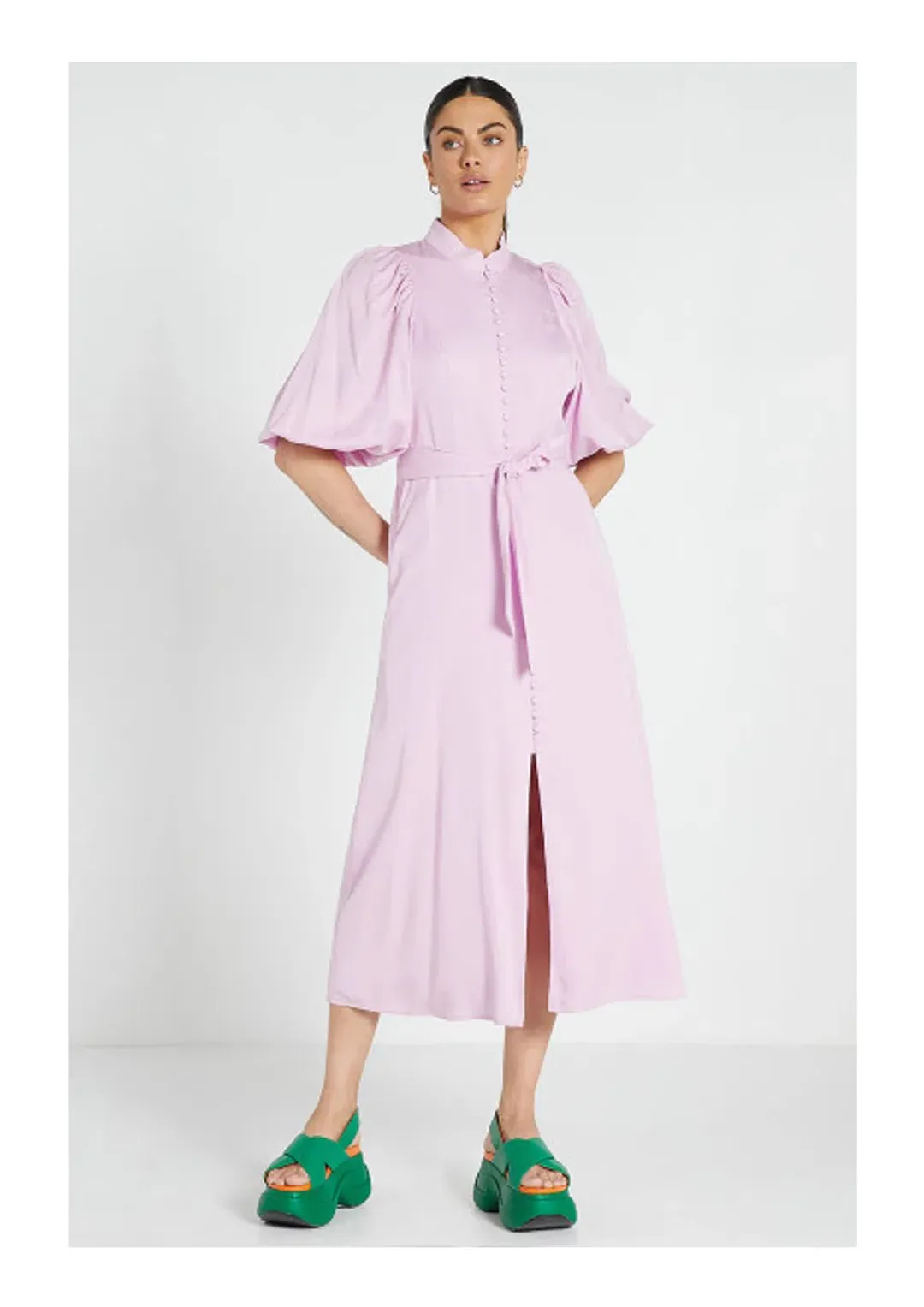 Bohemian Traders Band Collar Midi Dress in Lilac Size 4XL / AU 22 for rent on The Volte - main image
