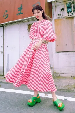 Bohemian Traders Pleated Neck Midi Dress in Pink Size 4XL/ AU 22 for rent on The Volte - image 2
