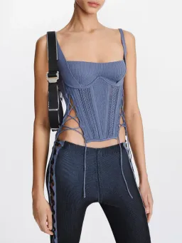 Dion Lee Laced Openwork Corset Blue Size XS / AU 6 for rent on The Volte - image 2