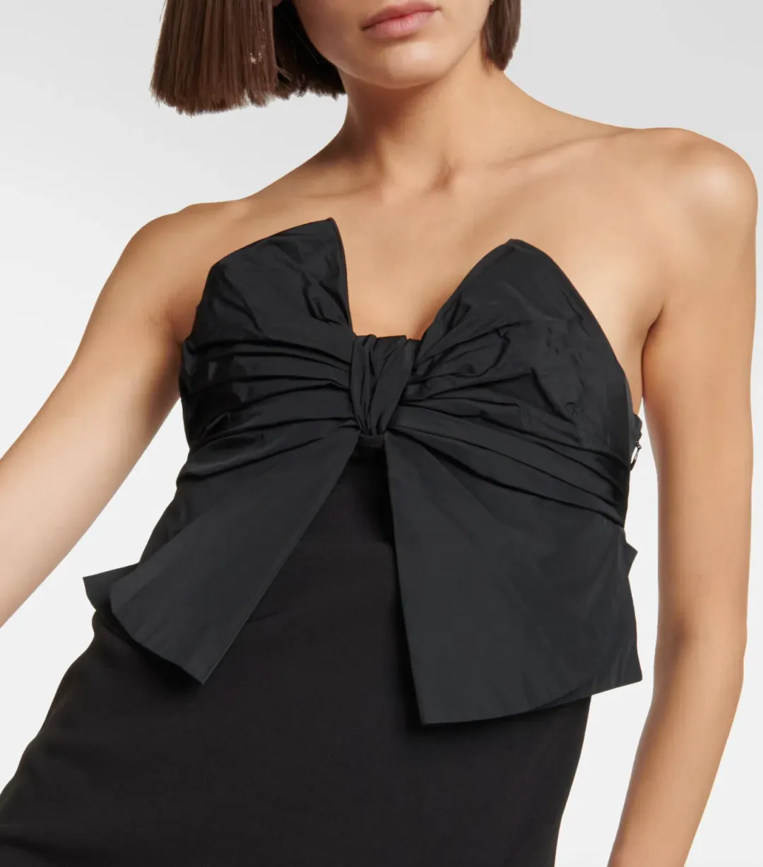 Red Valentino Bow Detailed Strapless Mini Dress Black Size 8 for rent on The Volte - main image
