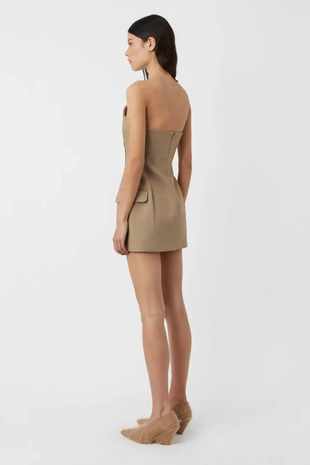Camilla and Marc Asteria Strapless Mini Dress in Tan Brown Size 10    for rent on The Volte - main image