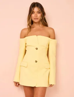 Sir the Label Sandrine Tailored Mini Dress Limone Size 2 / AU 10 for rent on The Volte - image 2