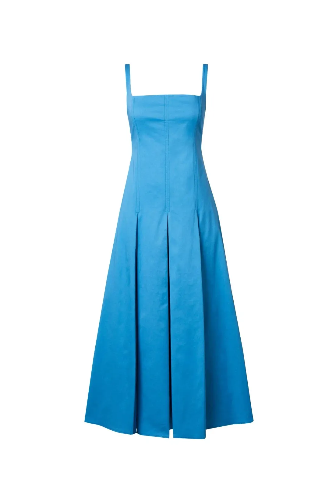 Scanlan Theodore Sateen Pleat Midi Dress Blue Size 10 for rent on The Volte - main image