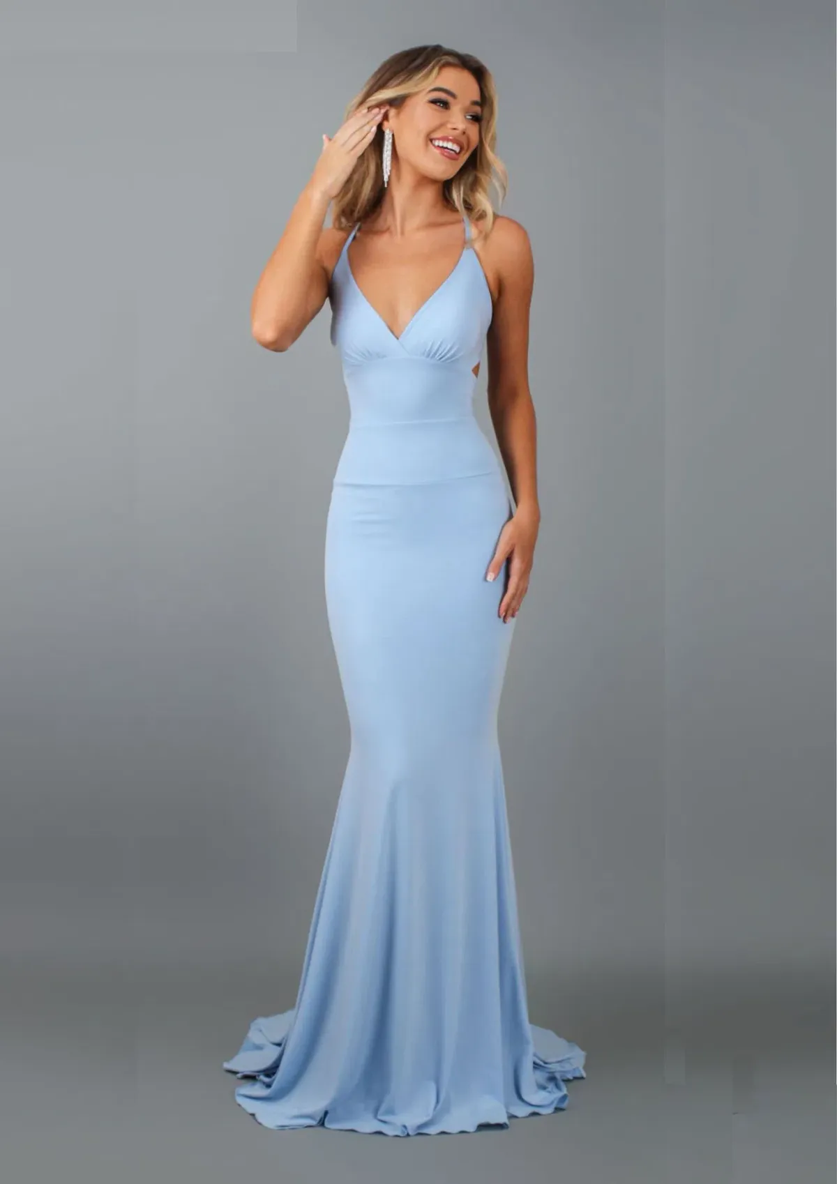Studio Minc Silhouette Fitted Dress Baby Blue Size M / AU 10 for rent on The Volte - main image