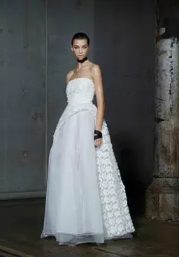 Carla Zampatti Orchid Strapless Flora Lace Wedding Dress White Size 6 for rent on The Volte - image 2