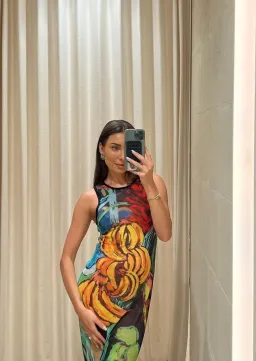 Venroy Mesh Tank Dress Jamaica Scene Print Size 12 for rent on The Volte - image 3